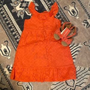 Coral eyelet dress